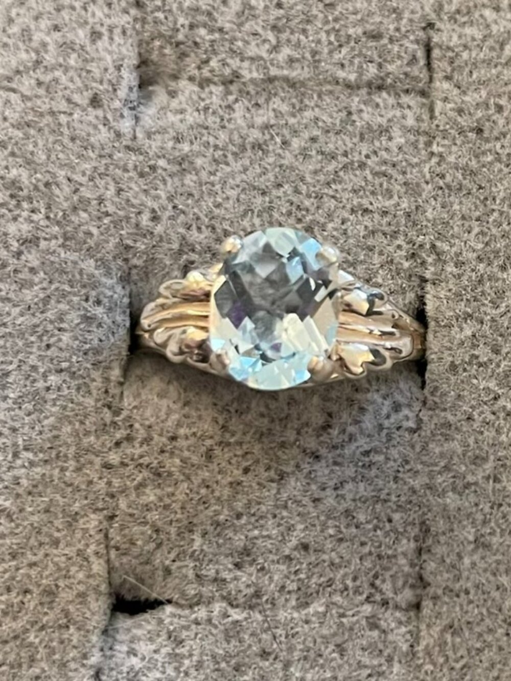 NEW Sterling Silver Ring Blue Topaz Size 5.5 Minimalist Boho Anthropologie $125